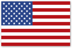 An image of a square sticker featuring the iconic American flag, representing the values and heritage of the United States.
