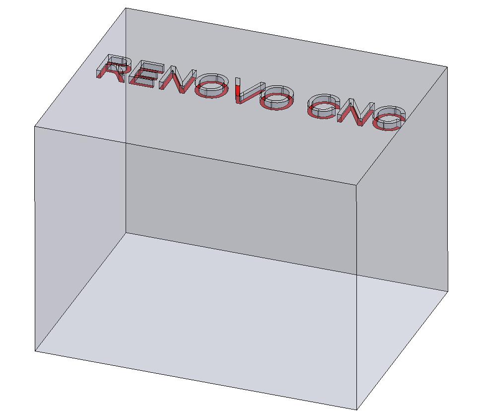 Colored illustration of a part with engraving manufactured by CNC milling